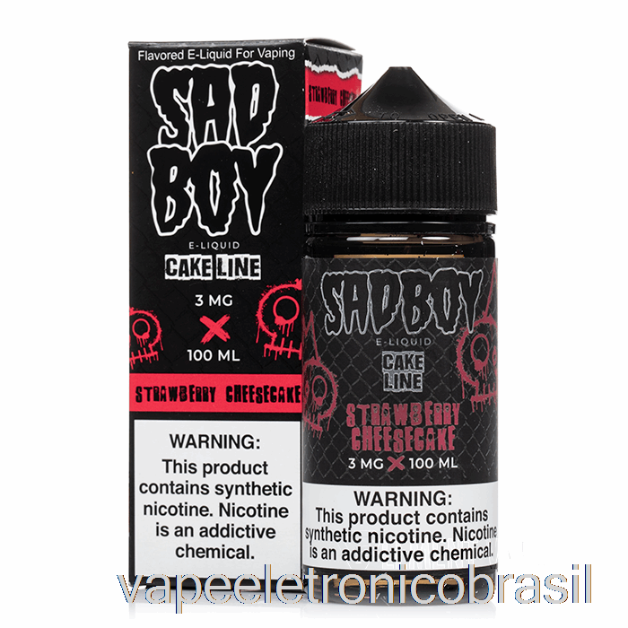 Vape Recarregável Cheesecake De Morango - Sadboy - 100ml 6mg